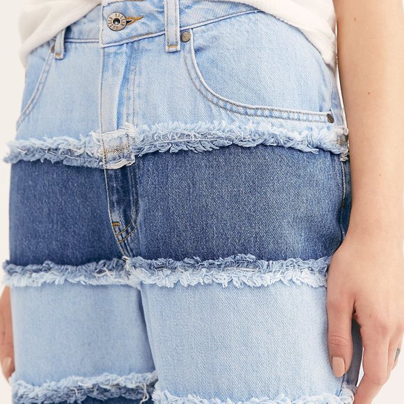 The Ragged Priest x Free People Stripe Panel Dad Jeans - Picture 5 of 12